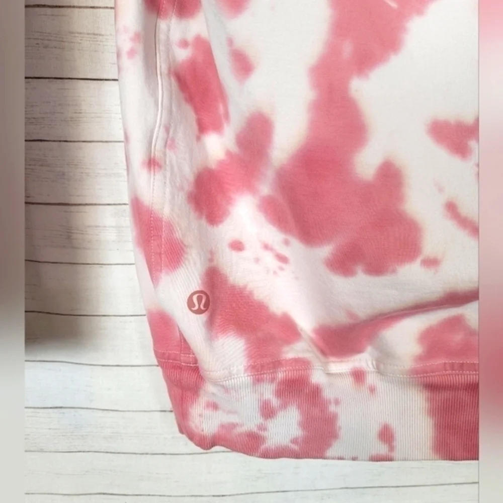 Lululemon All Yours Hoodie Sweatshirt Fleece Marmoleado Tie Dye Pink, sz 8